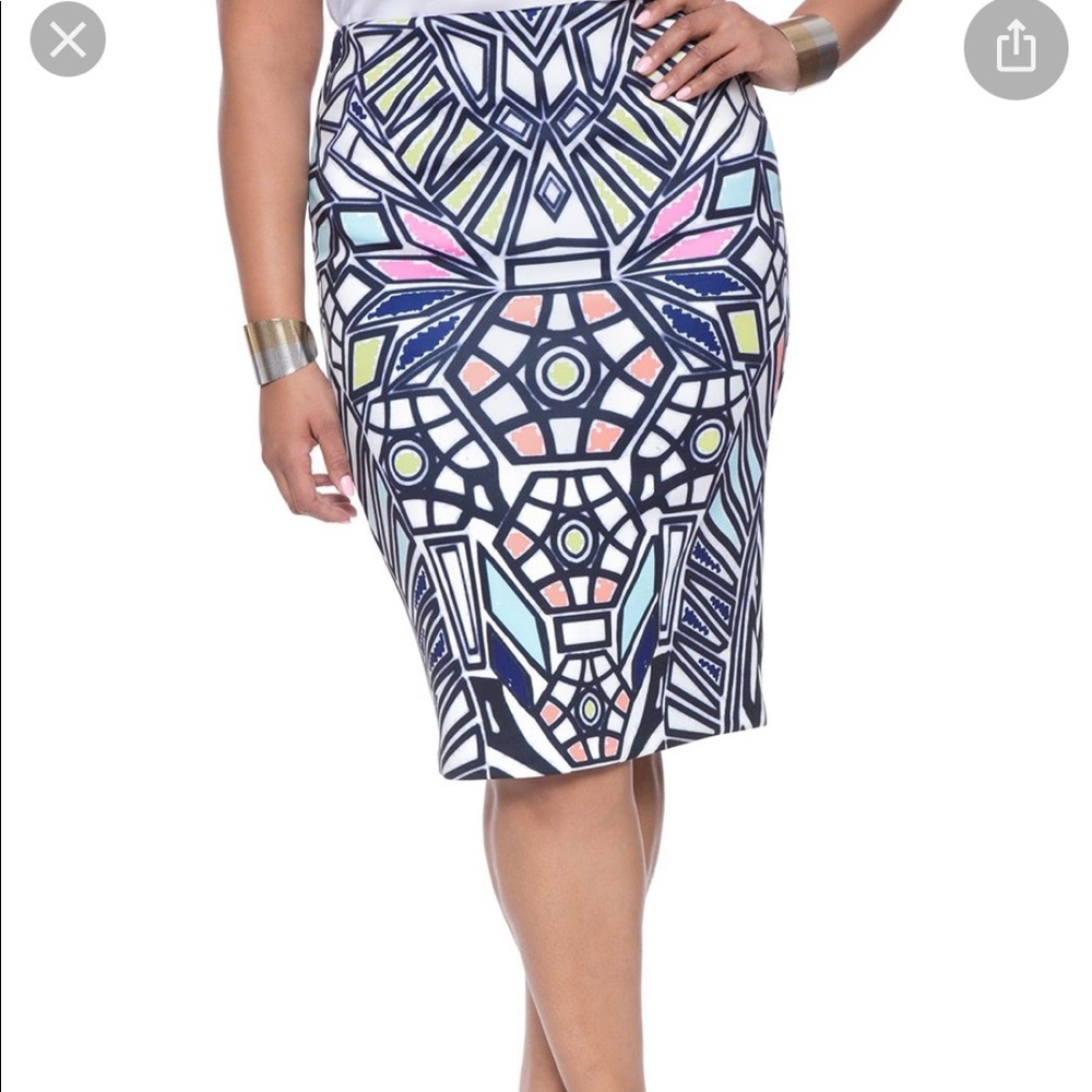 Stained Glass Pencil Skirt EUC